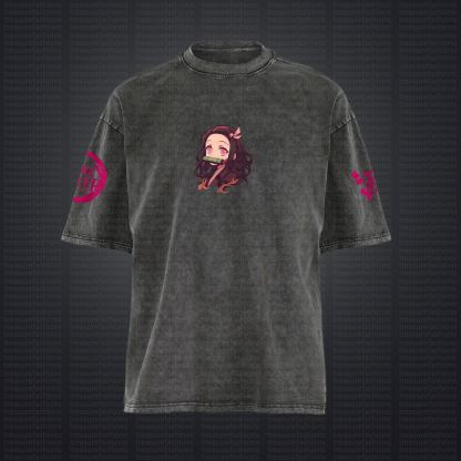 Unisex "Demon Slayer" Anime Style Vintage Washed T-Shirt