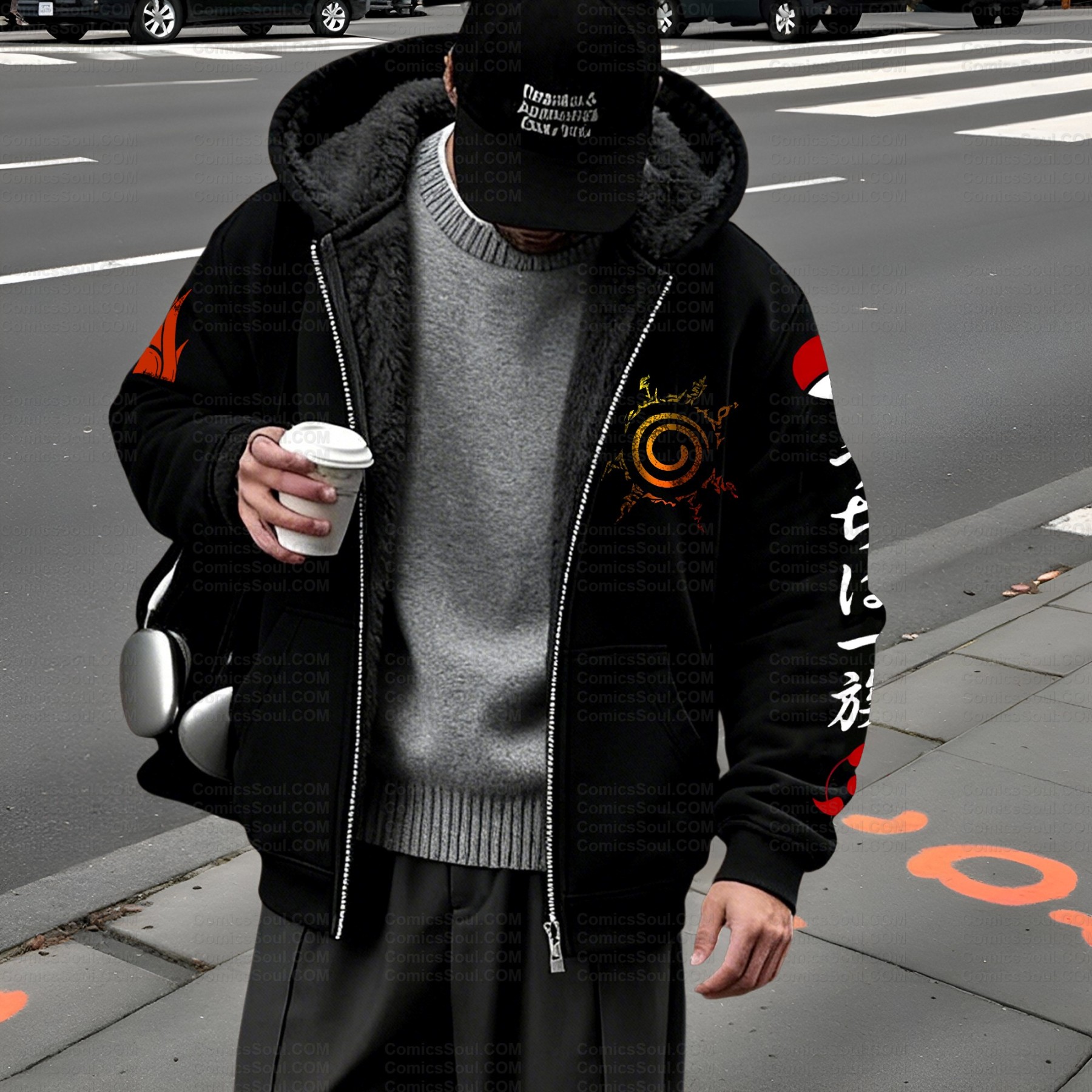 Unisex Graphic Streetwear Vintage Zipper Cardigan Plush Hoodid