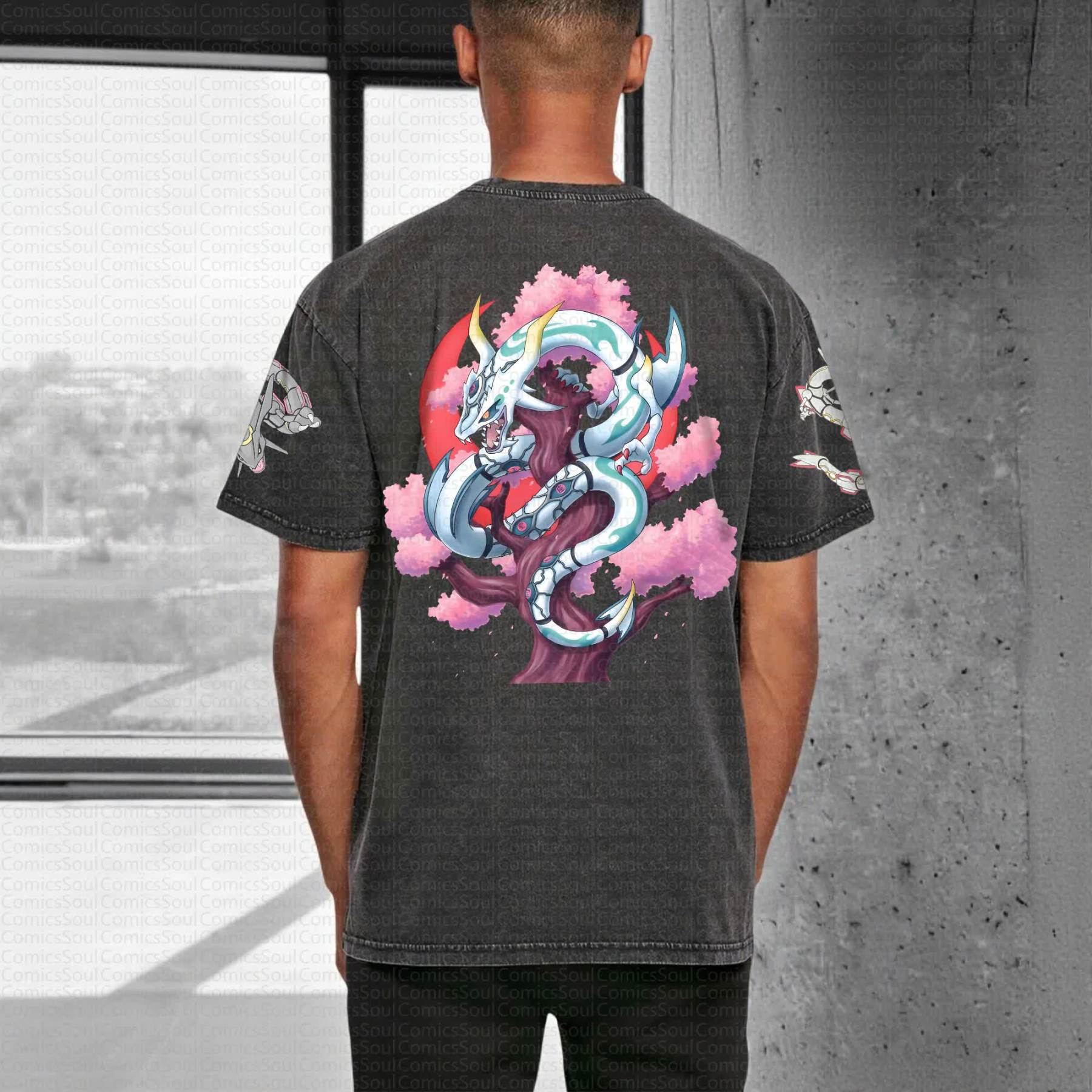 Unisex "Pokémon" Anime Style Vintage Washed T-Shirt