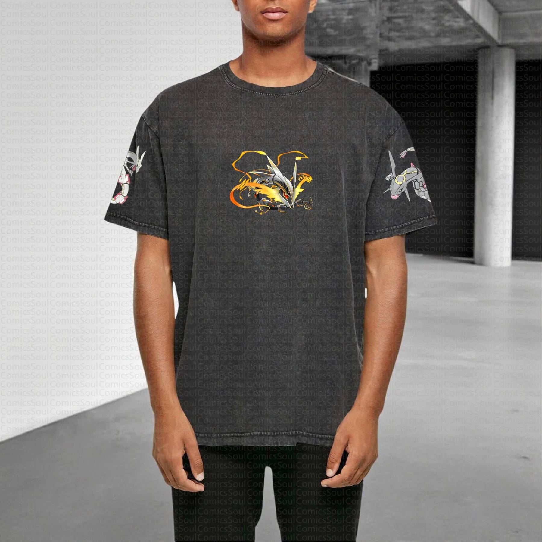 Unisex "Pokémon" Anime Style Vintage Washed T-Shirt