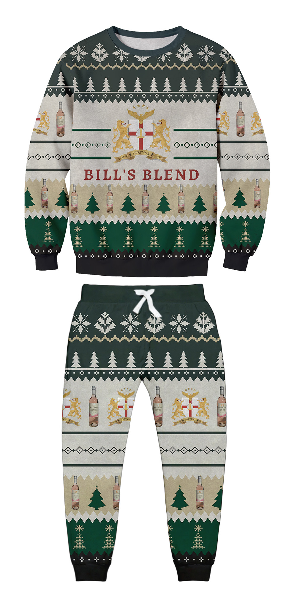 Gamechangerla®Unisex 3D Printed Bill’S Blend Rosé Ugly Christmas Sweatshirt 3234i