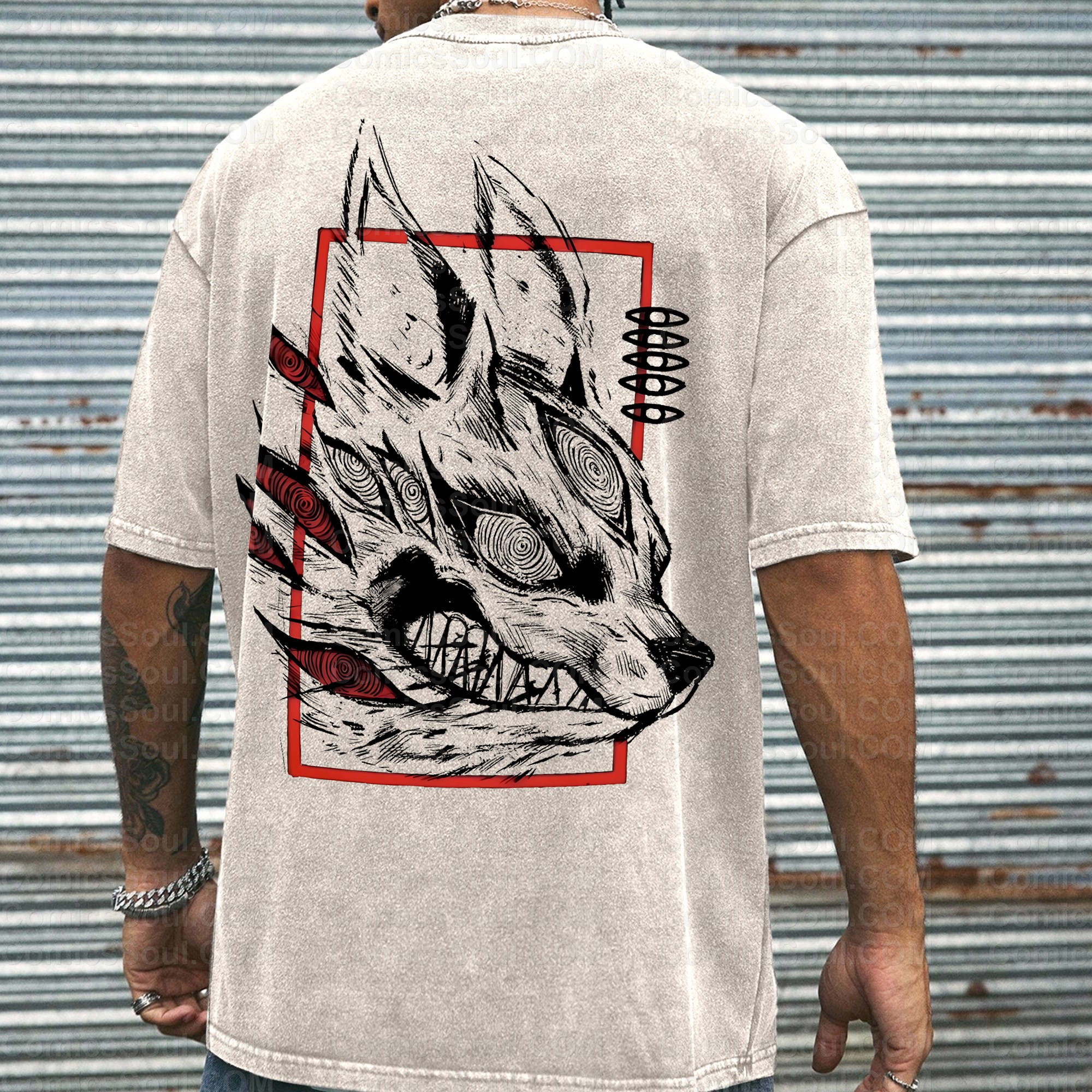 Unisex Anime Inspired Vintage Washed T-Shirt