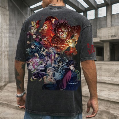 Vintage 3D Direct Inkjet Printed Washed Unisex T-Shirt