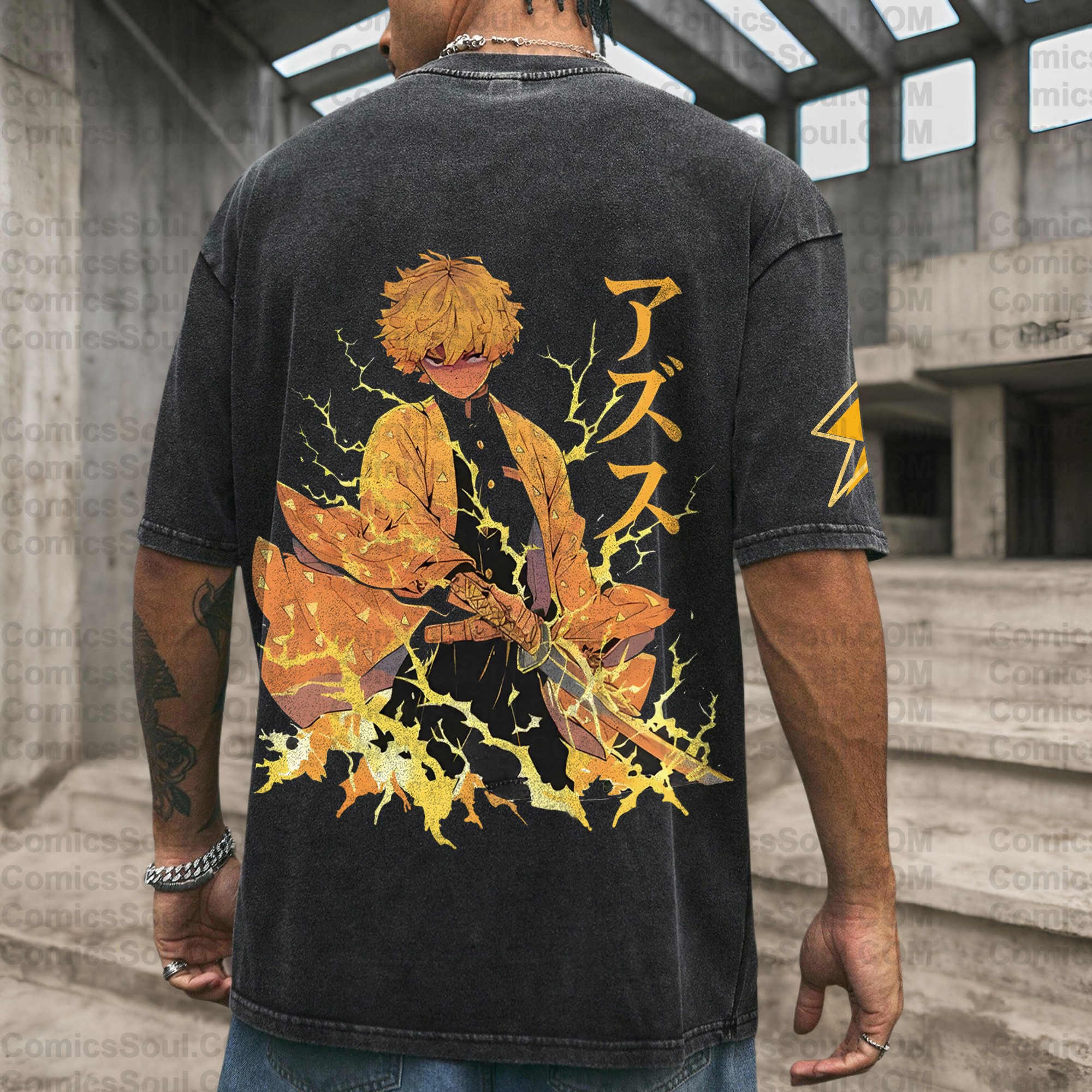 Vintage 3D Direct Inkjet Printed Washed Unisex T-Shirt