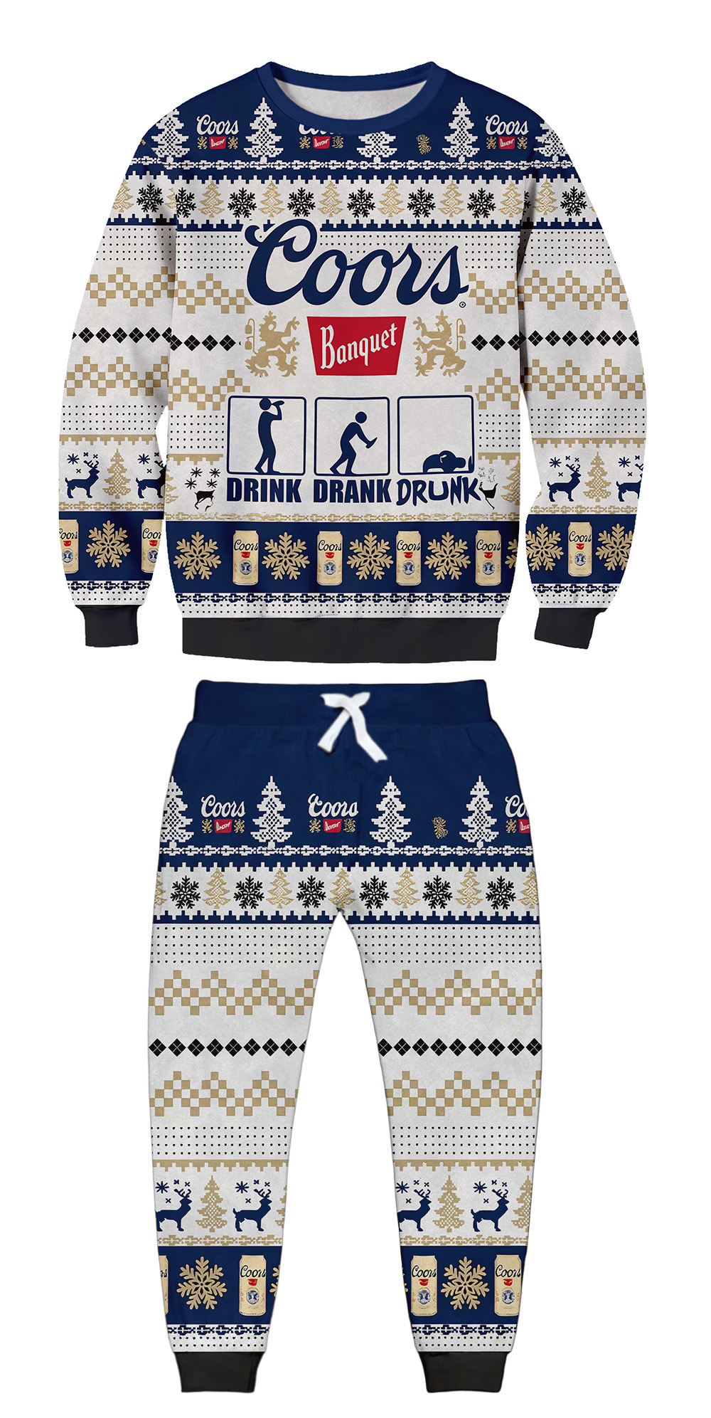 Unisex 3D Printed Coors Beer Ugly Christmas Sweatshirt