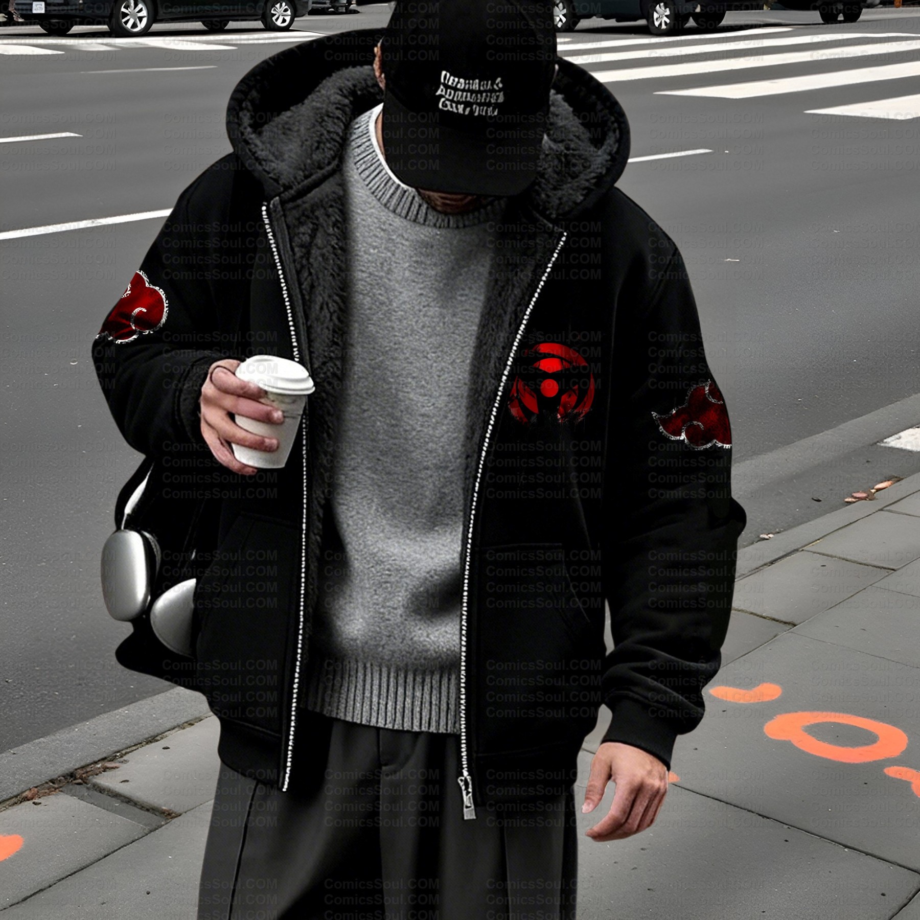 Unisex Graphic Streetwear Vintage Zipper Cardigan Plush Hoodid