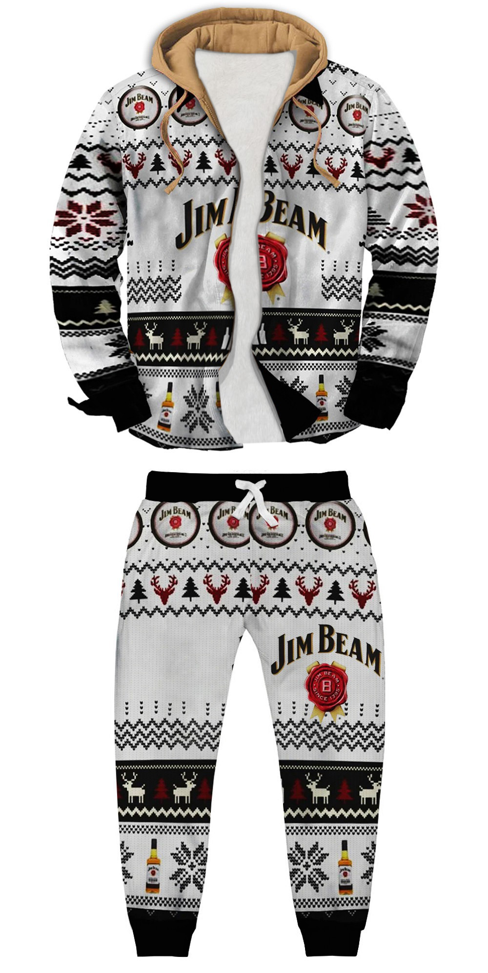 Unisex Fake Two Gradient Plaid Long-Sleeved Shirts Jacket Set