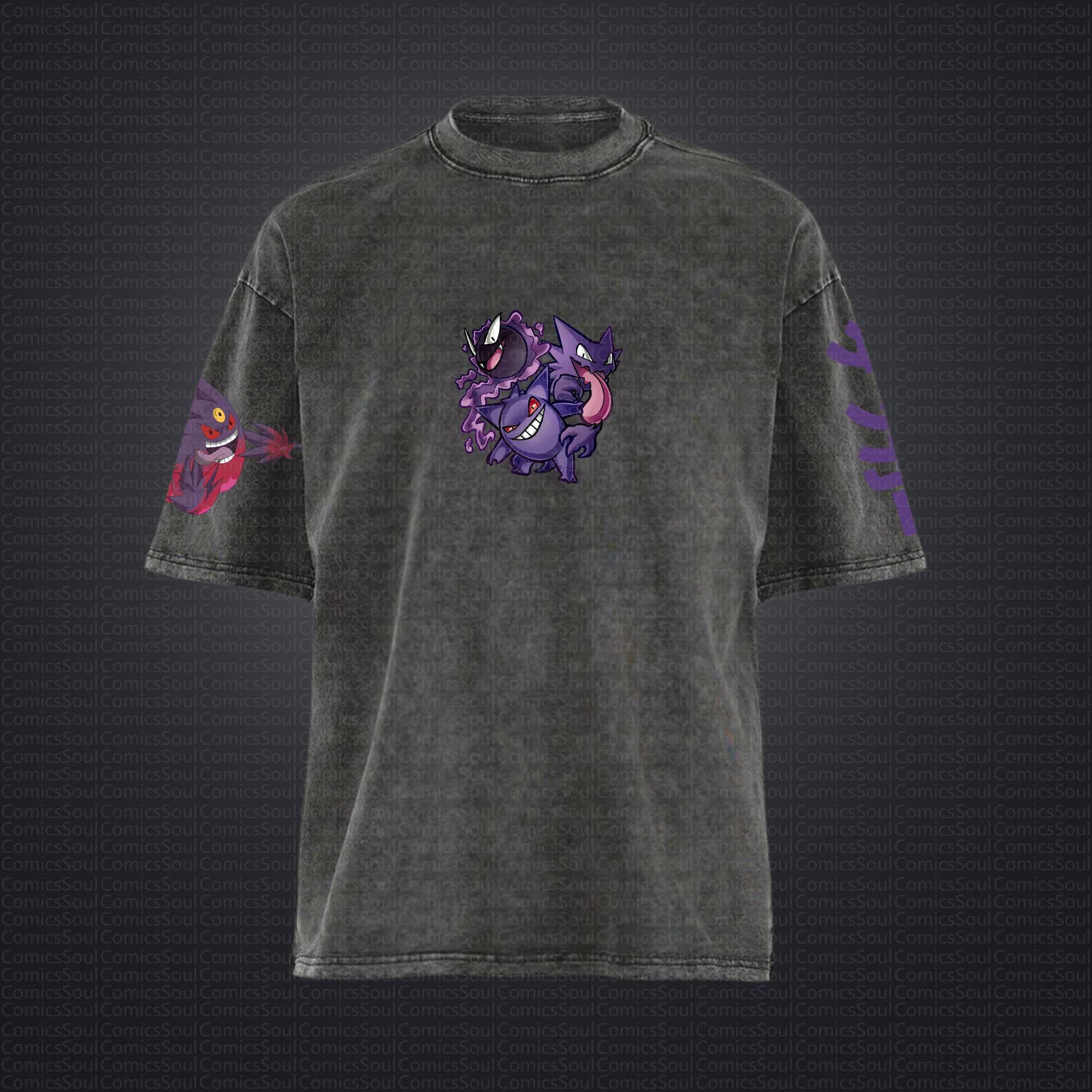 Unisex "Pokémon" Anime Style Vintage Washed T-Shirt