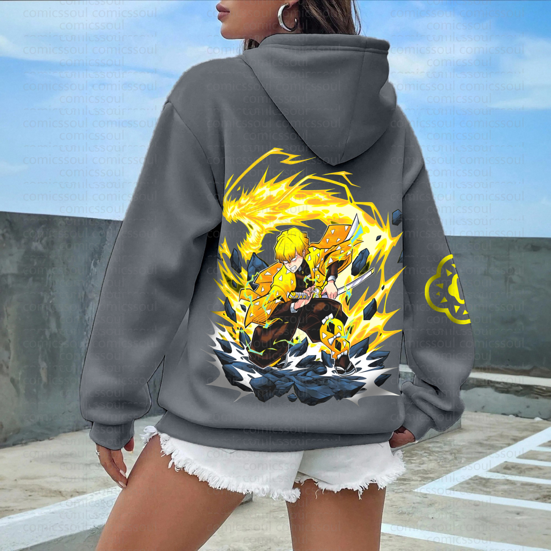 " Demon Slayer " Anime Inspired Vintage Hoodie