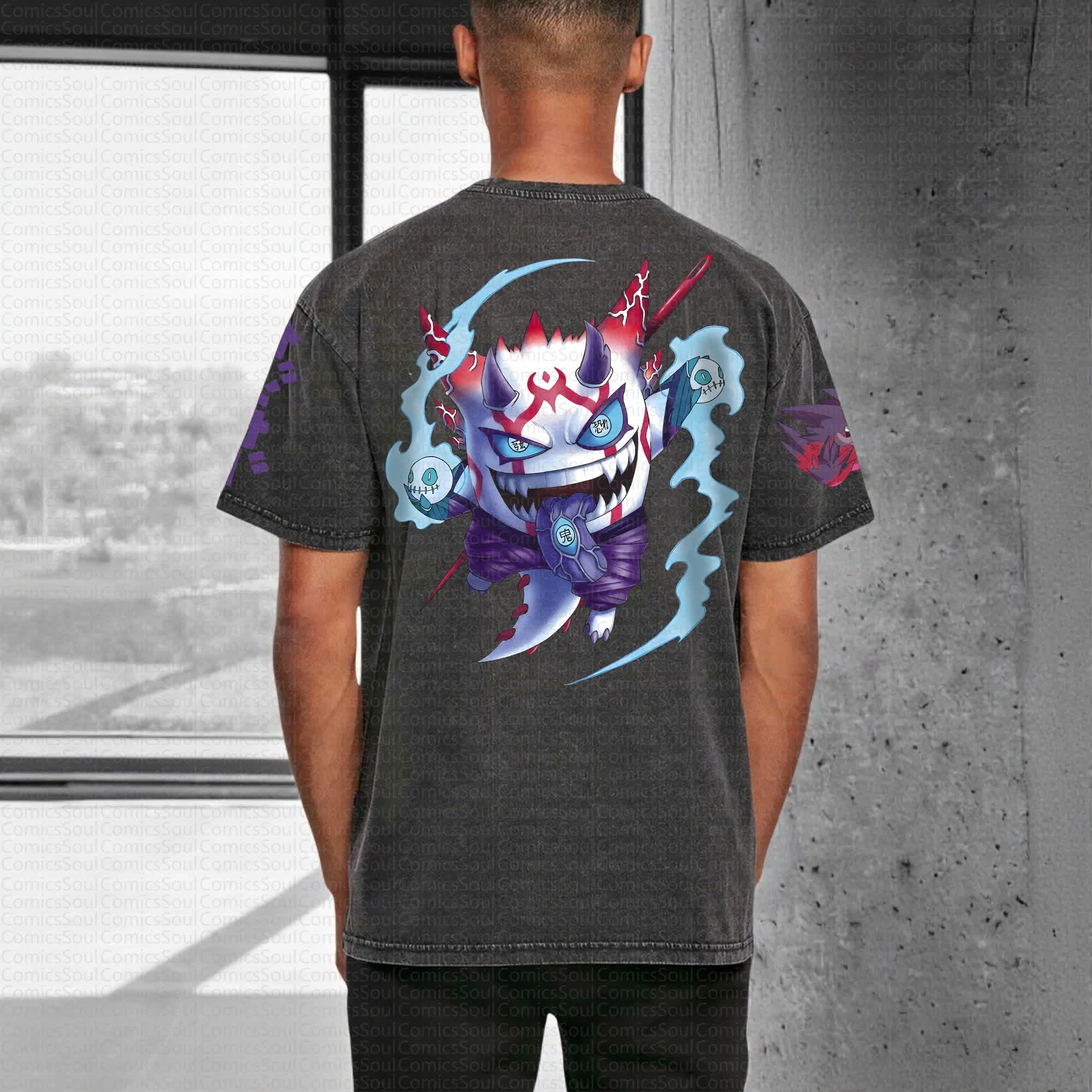 Unisex "Pokémon" Anime Style Vintage Washed T-Shirt