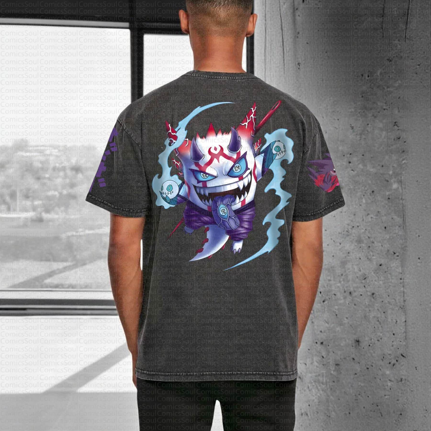 Unisex "Pokémon" Anime Style Vintage Washed T-Shirt