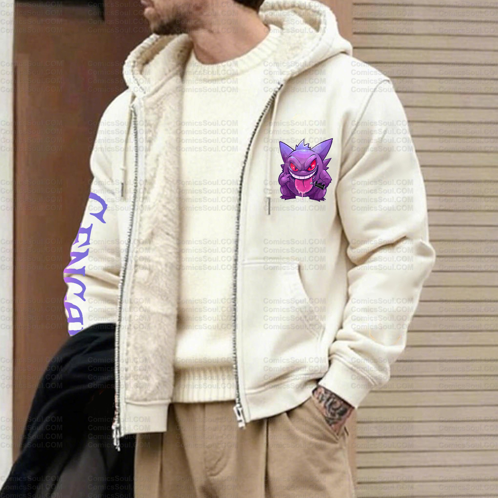 Unisex Graphic Streetwear Vintage Zipper Cardigan Plush Hoodie