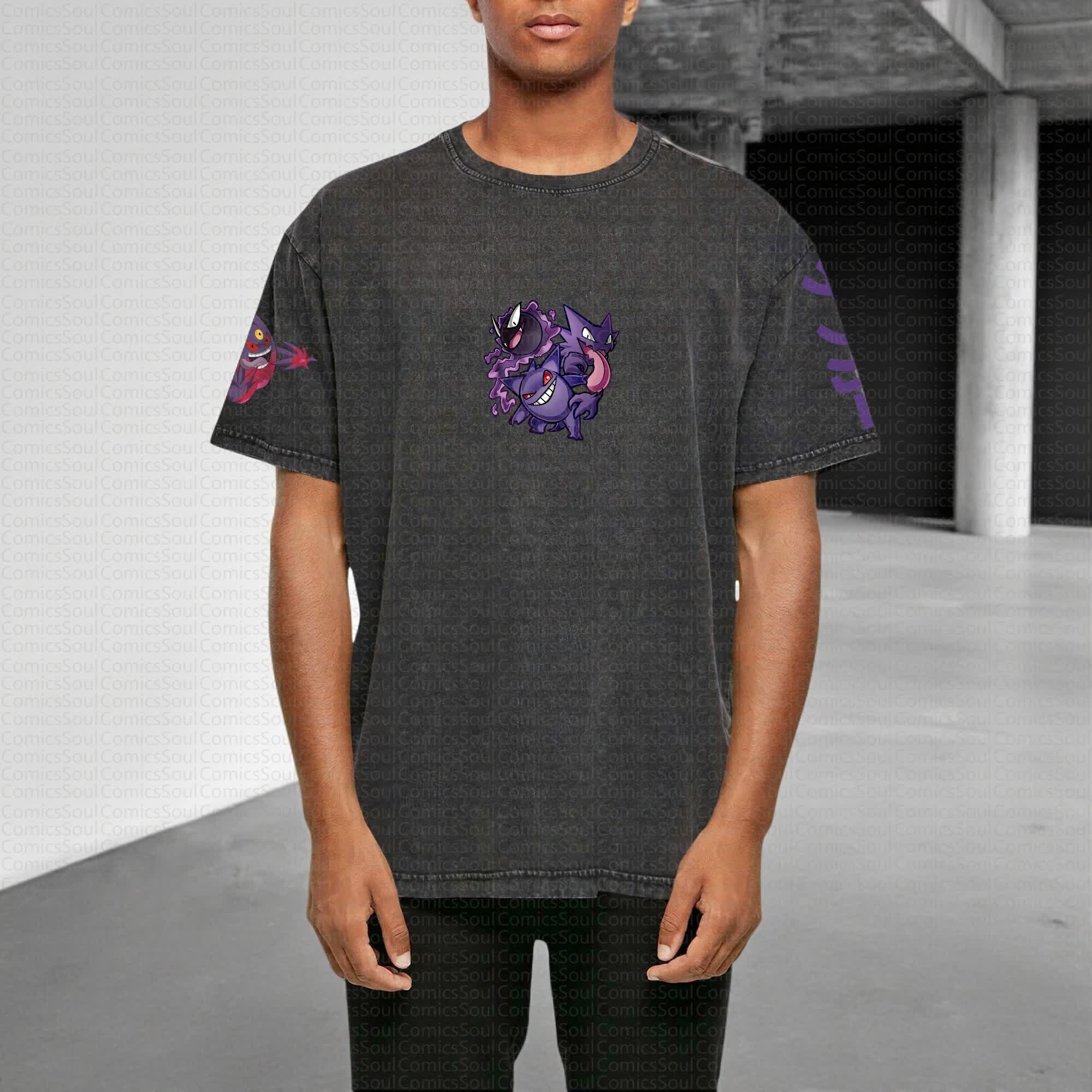 Unisex "Pokémon" Anime Style Vintage Washed T-Shirt