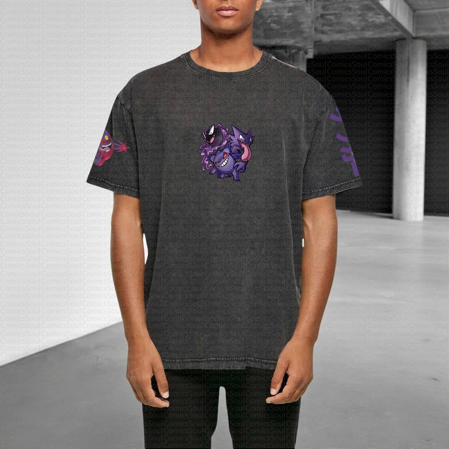 Unisex "Pokémon" Anime Style Vintage Washed T-Shirt