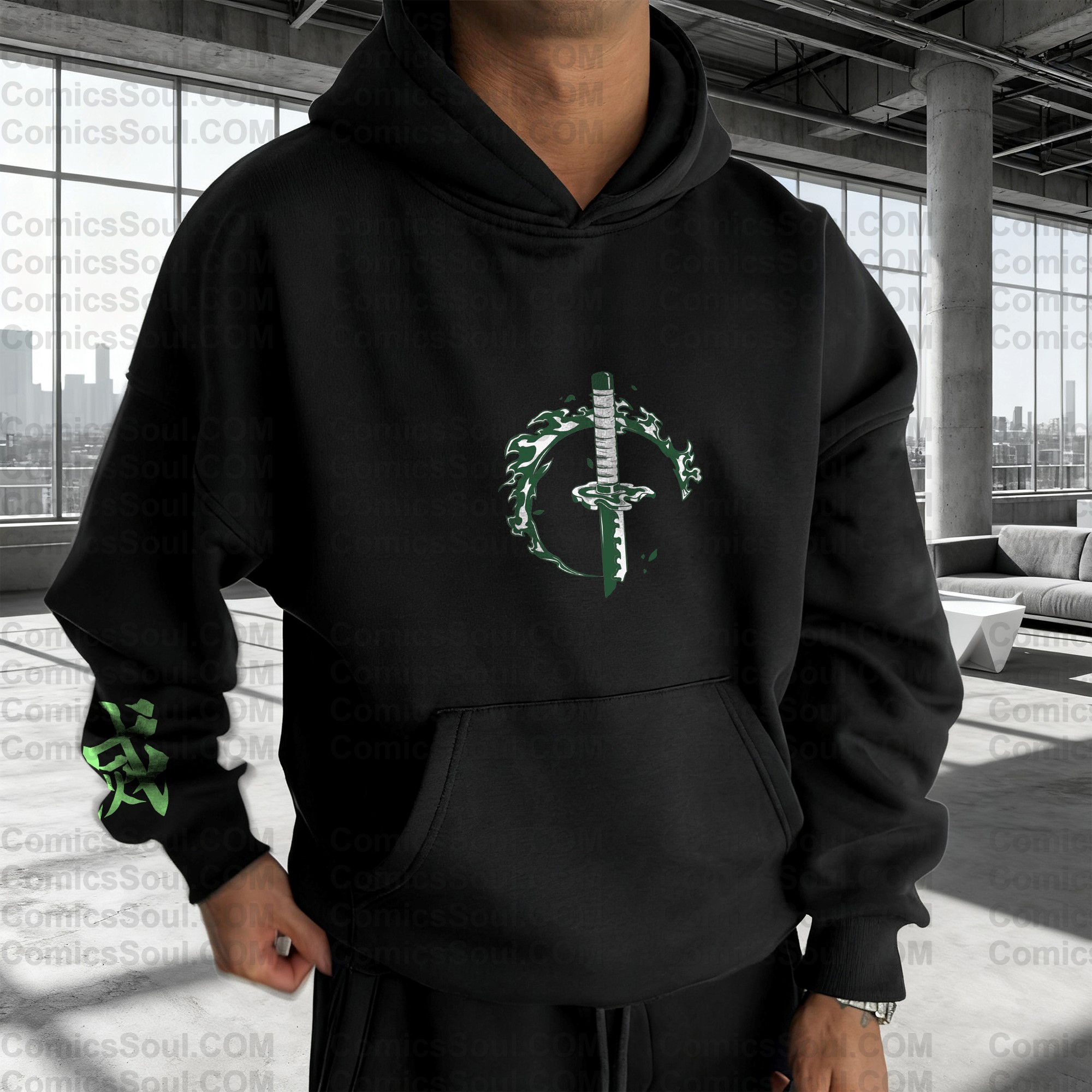 Plus Velvet Unisex Anime Graphic Streetwear Vintage Hoodie