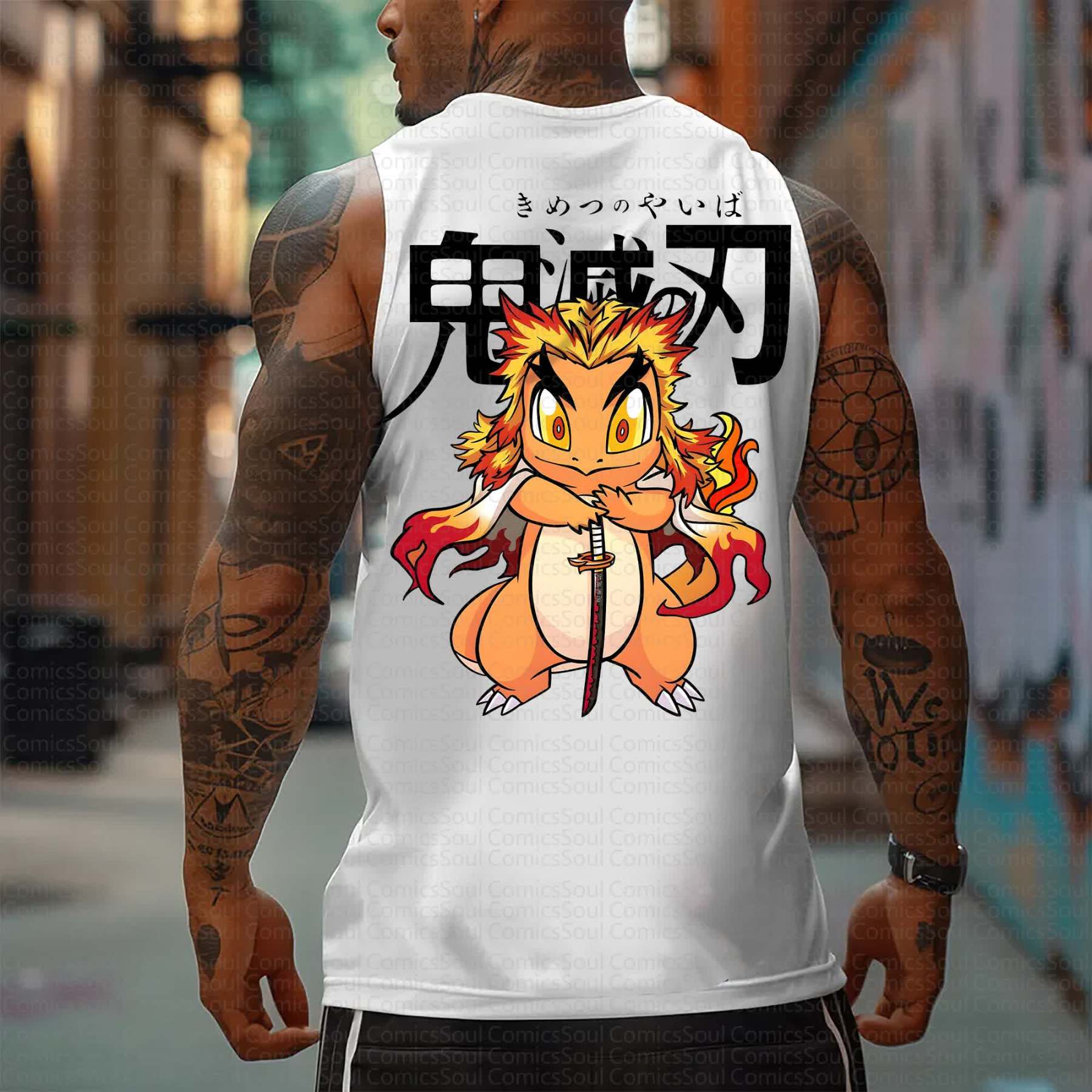 Unisex “Demon Slayer X Pokémon” Casual Anime Tank Top