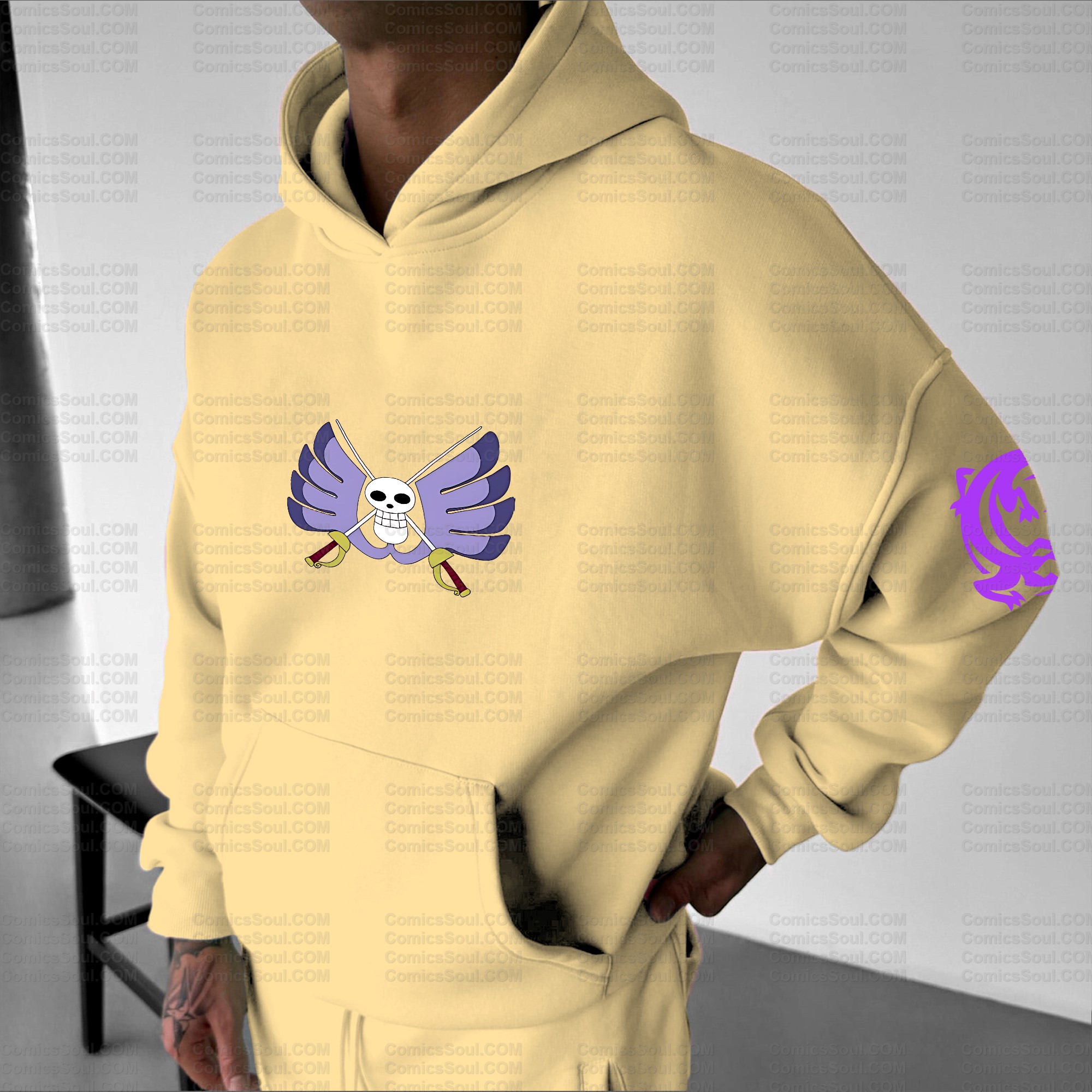 Plus Velvet Unisex Anime Graphic Streetwear Vintage Hoodie