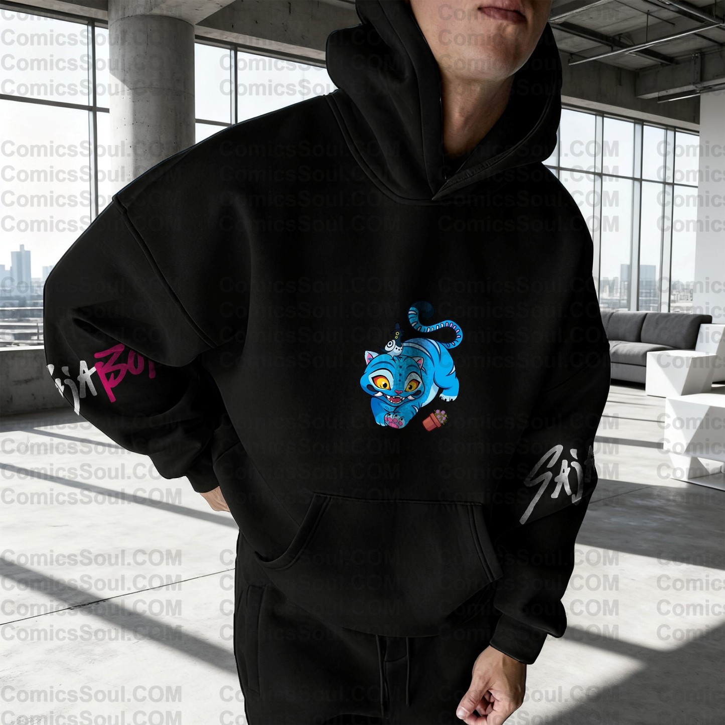 Plus Velvet Unisex Anime Graphic Streetwear Vintage Hoodie