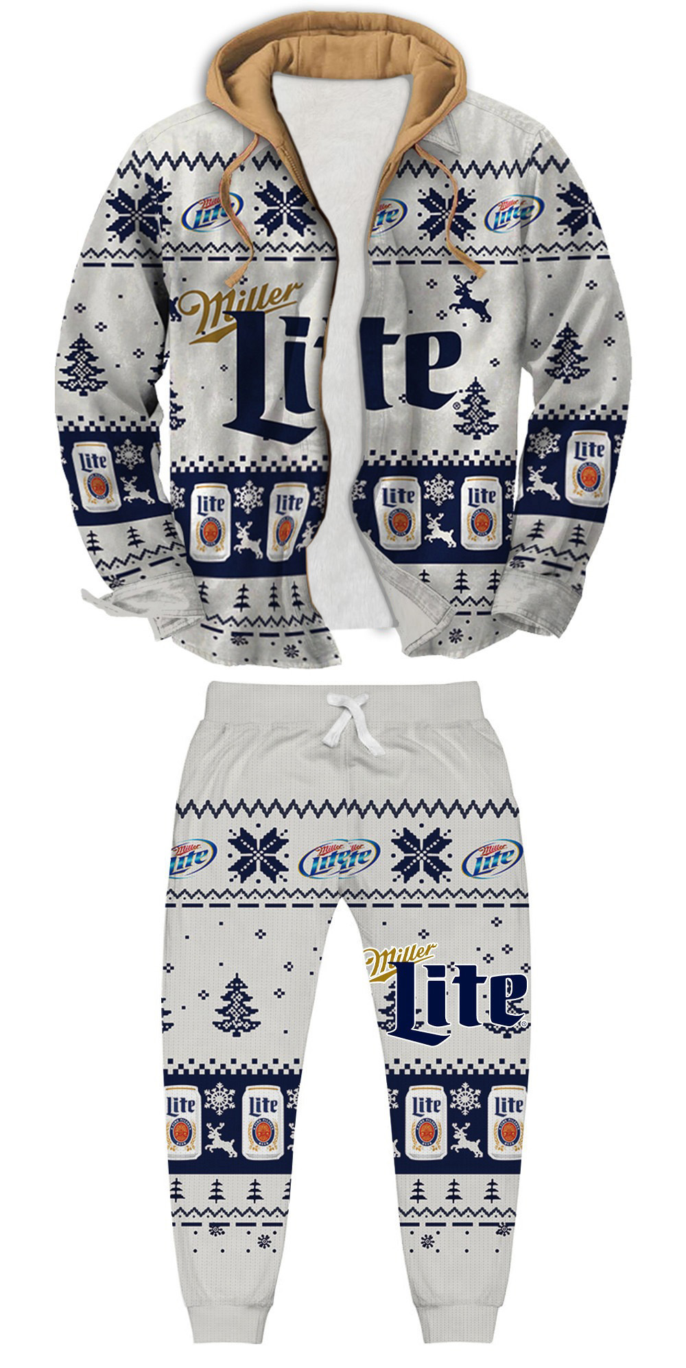 Unisex Fake Two Gradient Plaid Long-Sleeved Shirts Jacket Set