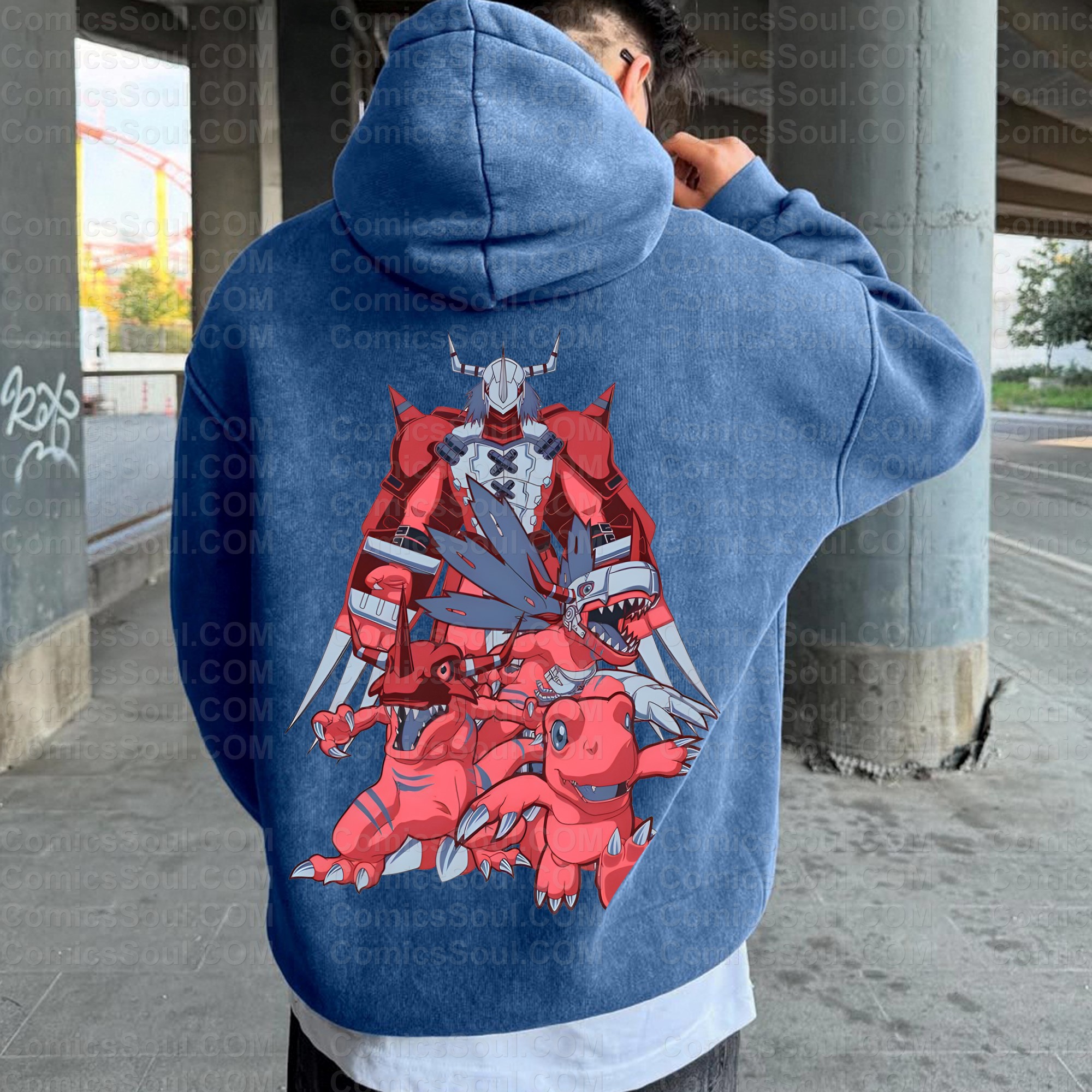 Vintage 3D Direct Inkjet Printed Washed Unisex Plush Hoodie