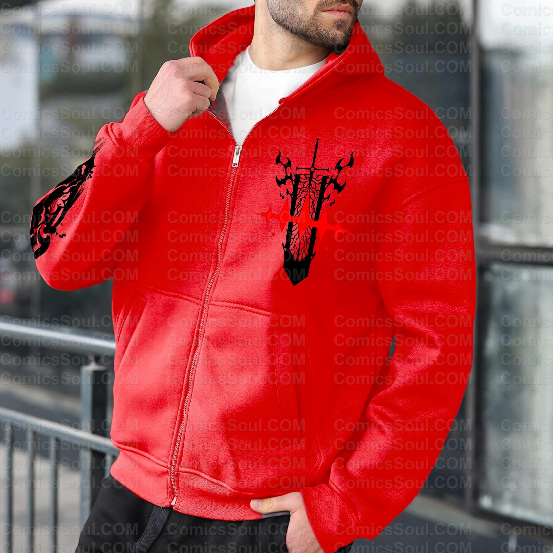 Unisex Graphic Streetwear Vintage Zipper Cardigan Plush Hoodie