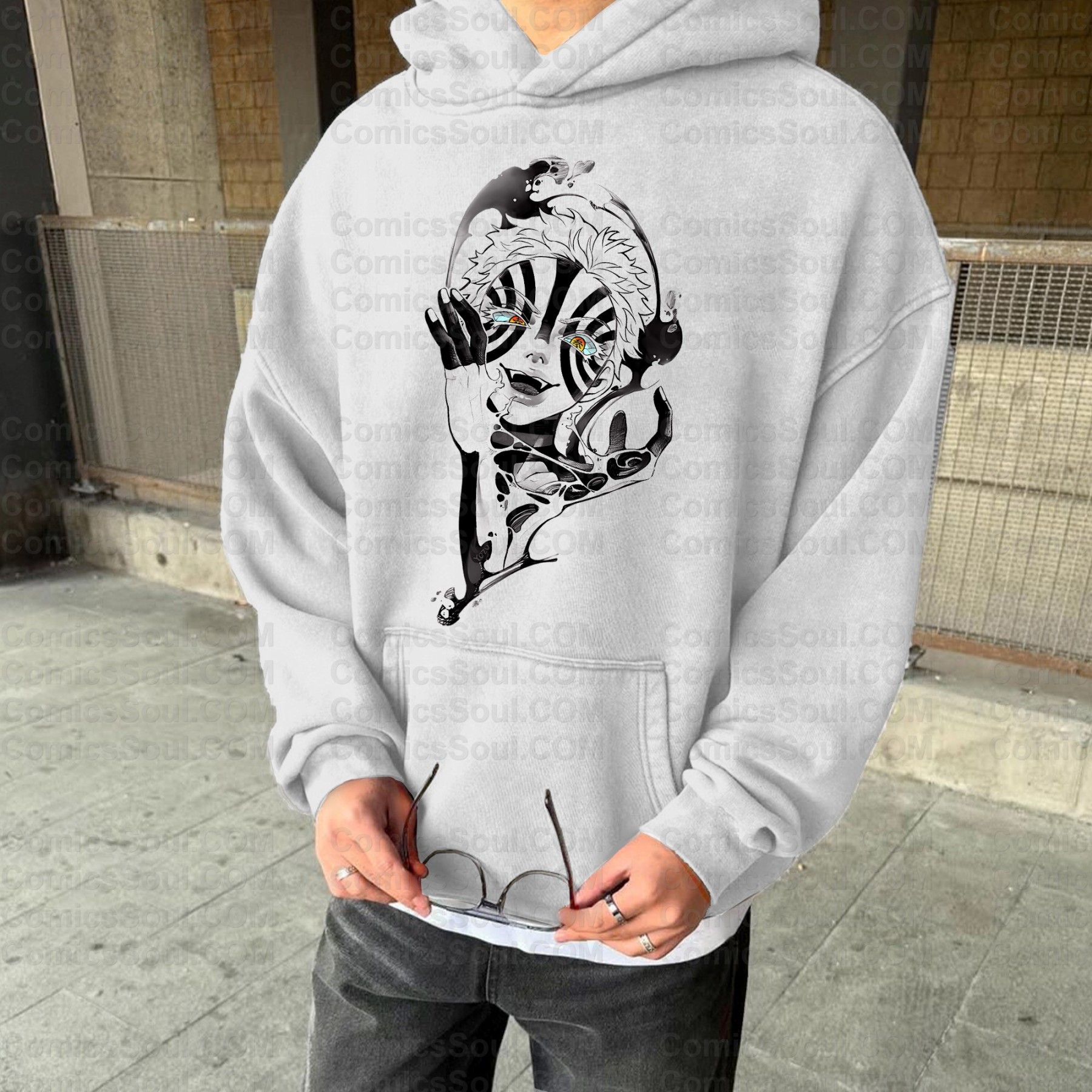 Vintage 3D Direct Inkjet Printed Washed Unisex Plush Hoodie