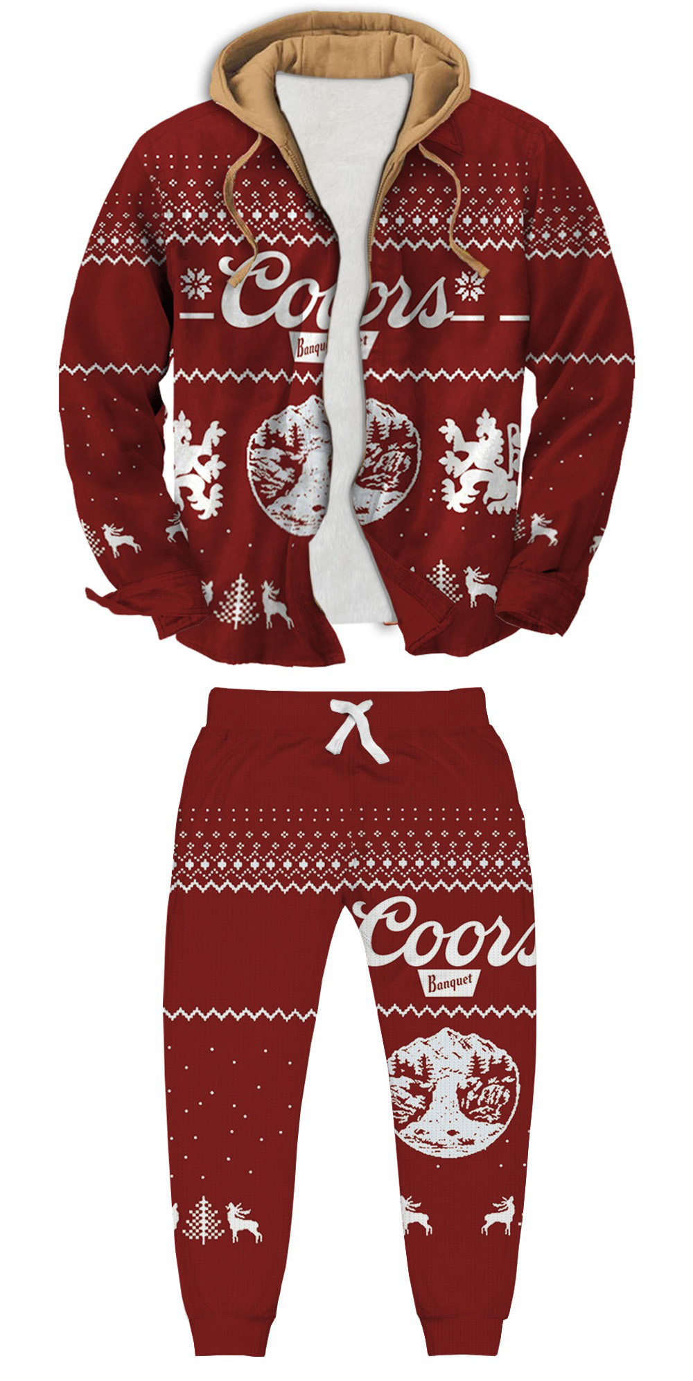 Unisex Fake Two Gradient Plaid Long-Sleeved Shirts Jacket Set