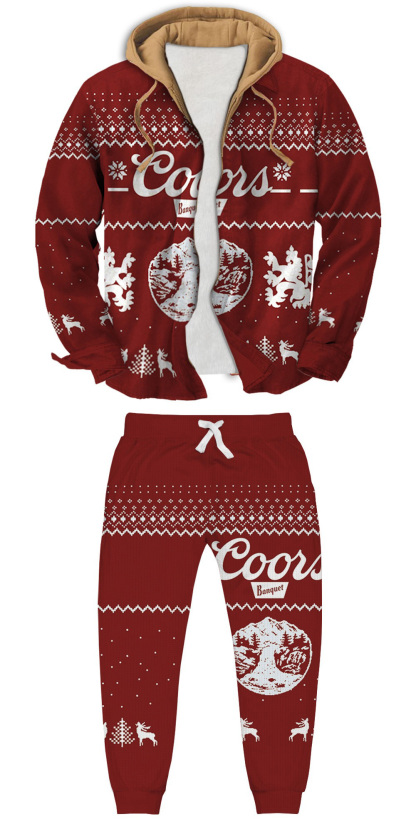 Unisex Fake Two Gradient Plaid Long-Sleeved Shirts Jacket Set