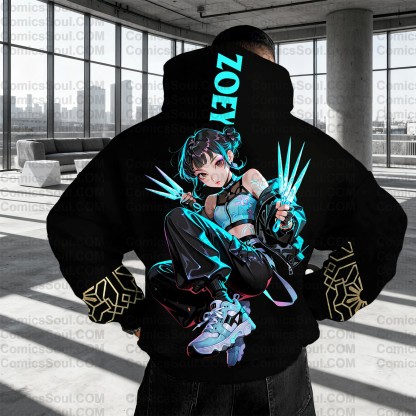 Plus Velvet Unisex Anime Graphic Streetwear Vintage Hoodie