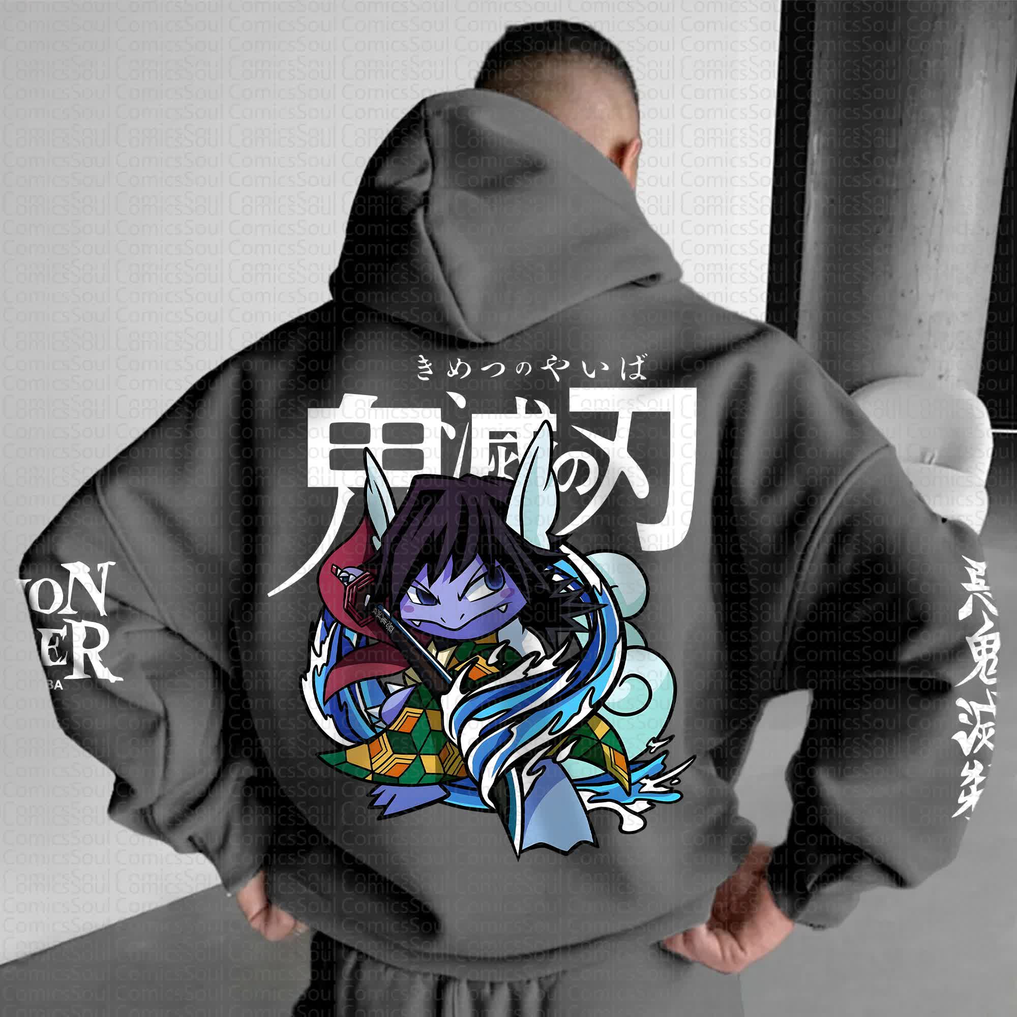 Unisex Anime Graphic Streetwear Vintage Hoodie丨Demon Slayer X Pokémon