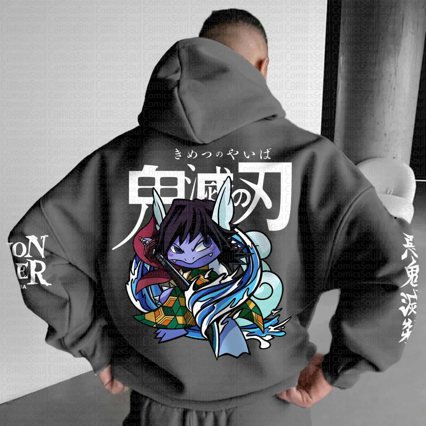 Unisex Anime Graphic Streetwear Vintage Hoodie丨Demon Slayer X Pokémon