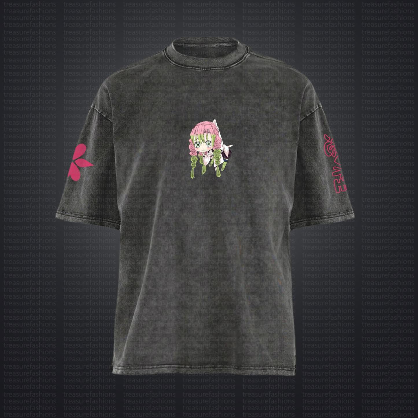 Unisex "Demon Slayer" Anime Style Vintage Washed T-Shirt