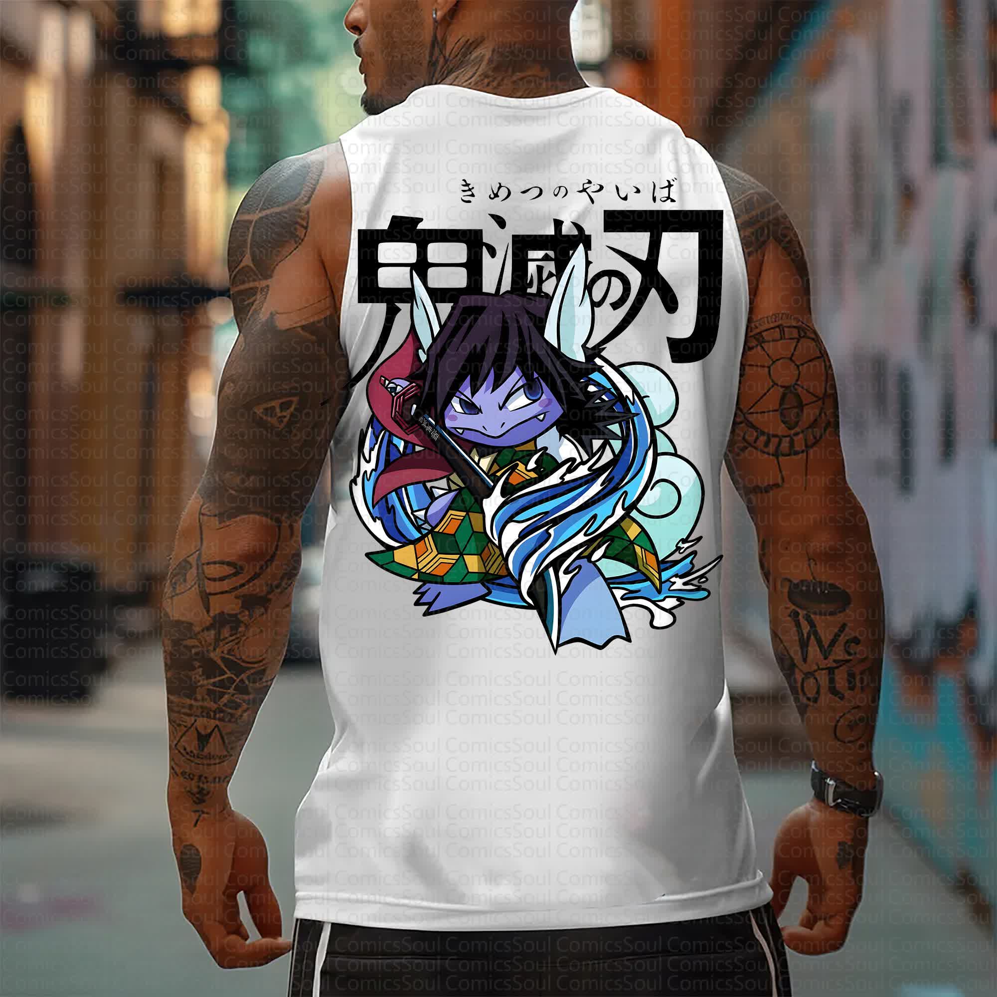 Unisex “Demon Slayer X Pokémon” Casual Anime  Tank Top