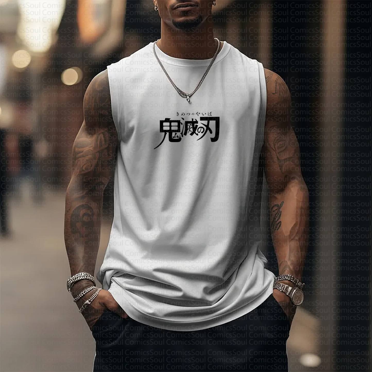 Unisex “Demon Slayer X Pokémon” Casual Anime  Tank Top