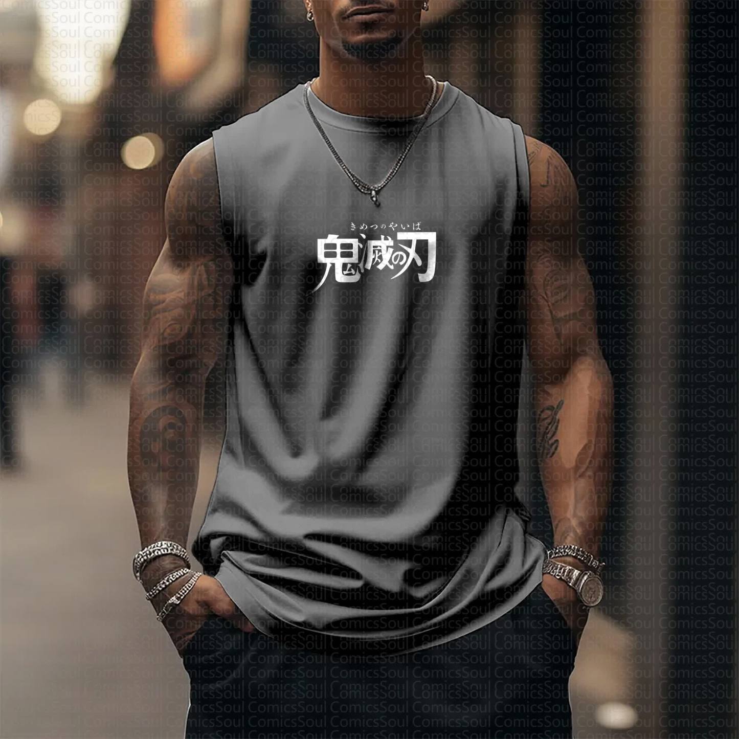 Unisex “Demon Slayer X Pokémon” Casual Anime  Tank Top