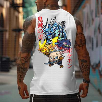 Unisex “Demon Slayer X Pokémon” Casual Anime  Tank Top