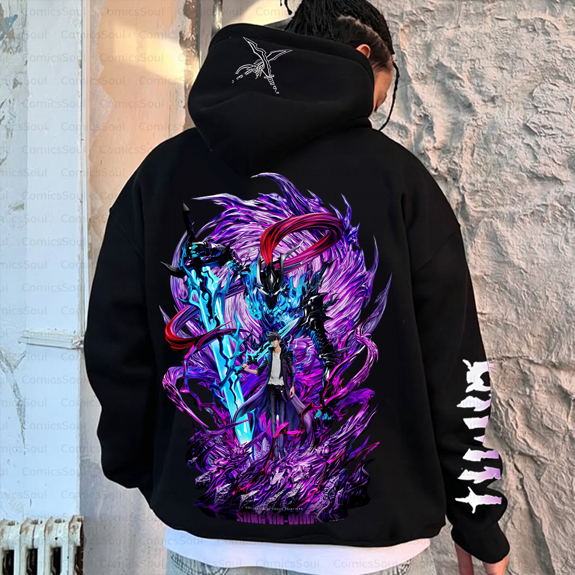 Plus Velvet Unisex Anime Graphic Streetwear Vintage Hoodie