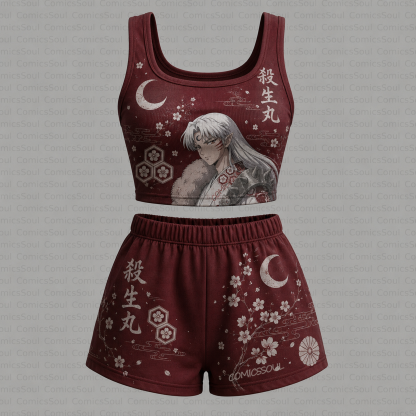 Inuyasha Vest and shorts Two-Piece Set