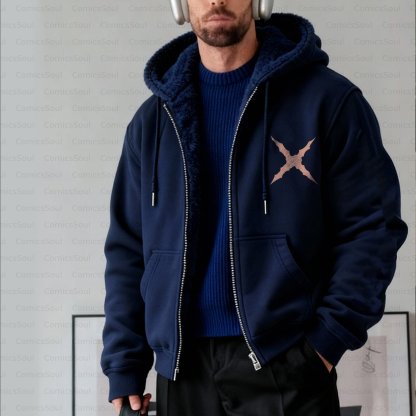 Unisex Graphic Streetwear Vintage Zipper Cardigan Plush Hoodie