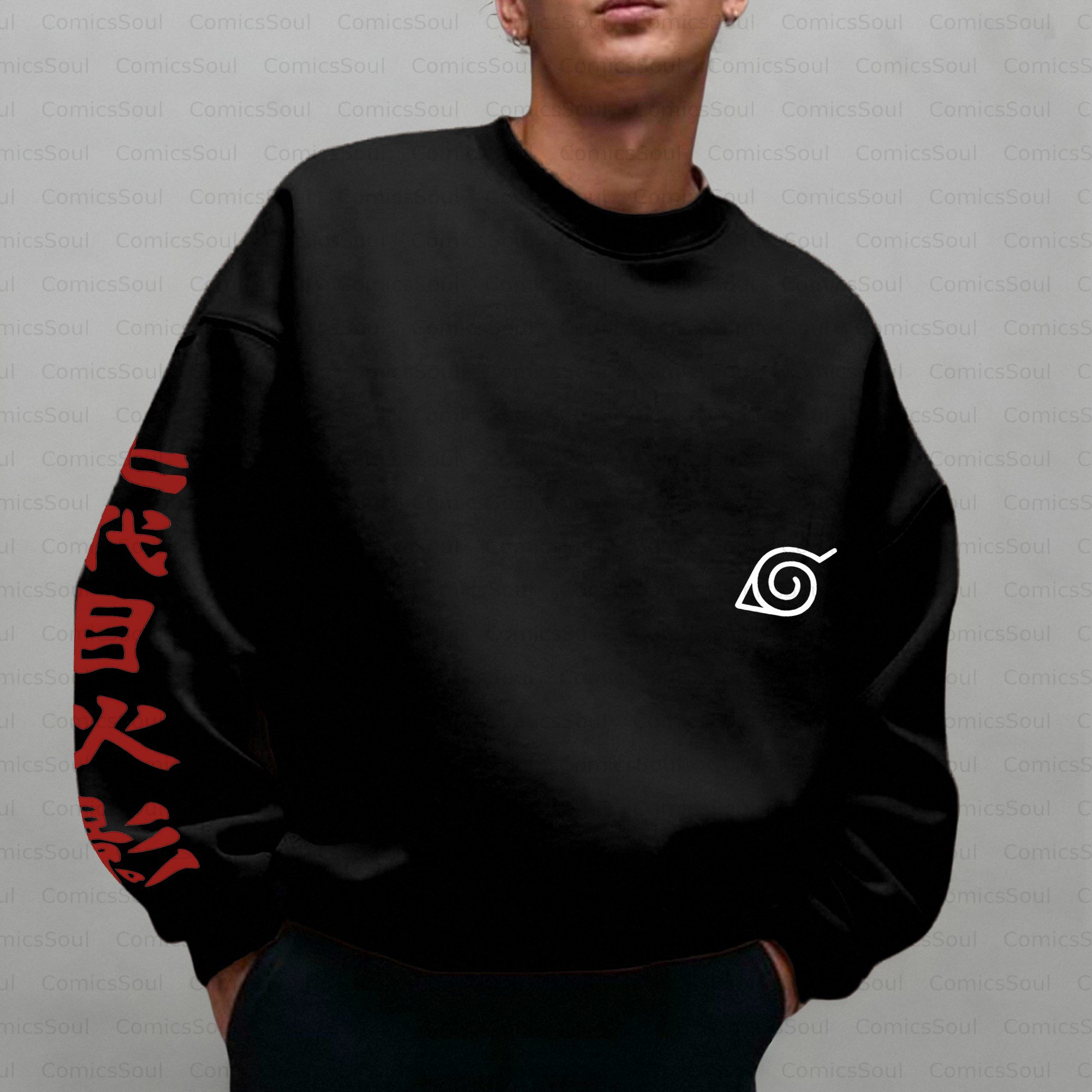 Plus Velvet Unisex Anime Inspired Vintage Sweatshirt