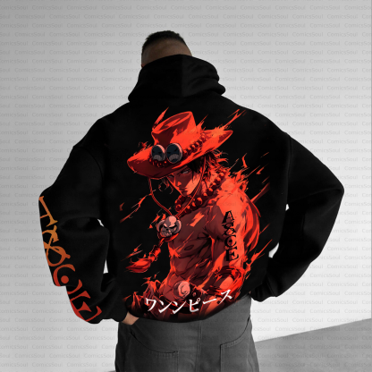 Unisex Graphic Anime Inspired Vintage Plush Hoodie