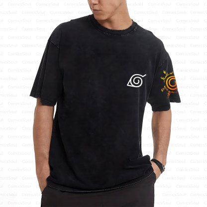 Unisex Anime Inspired Vintage Washed T-shirt