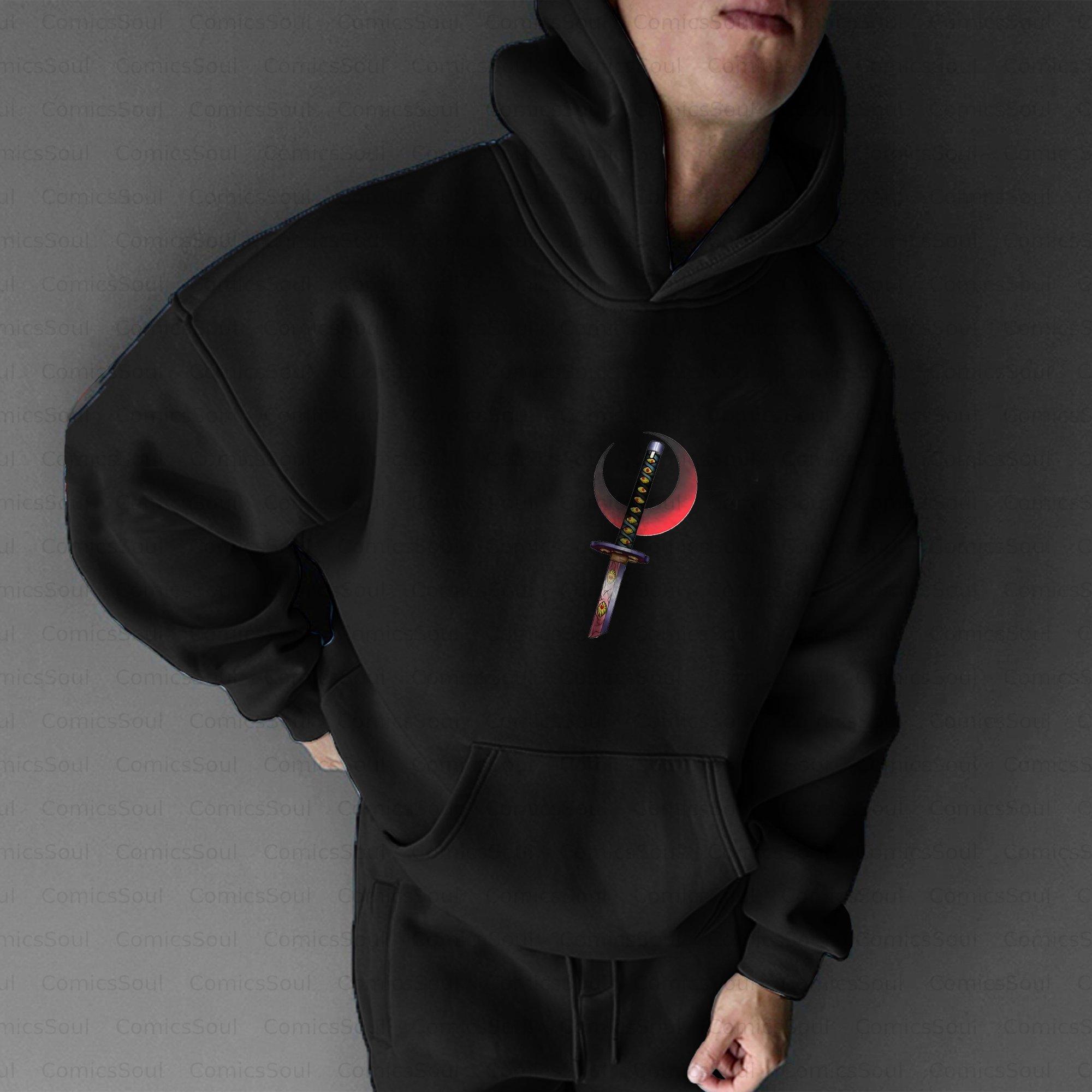 Plus Velvet Unisex Anime Graphic Streetwear Vintage Hoodie