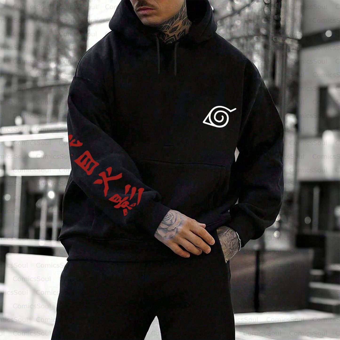 Plus Velvet Unisex Anime Graphic Streetwear Vintage Hoodie