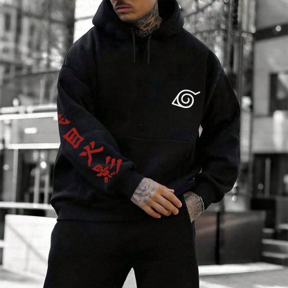 Plus Velvet Unisex Anime Graphic Streetwear Vintage Hoodie