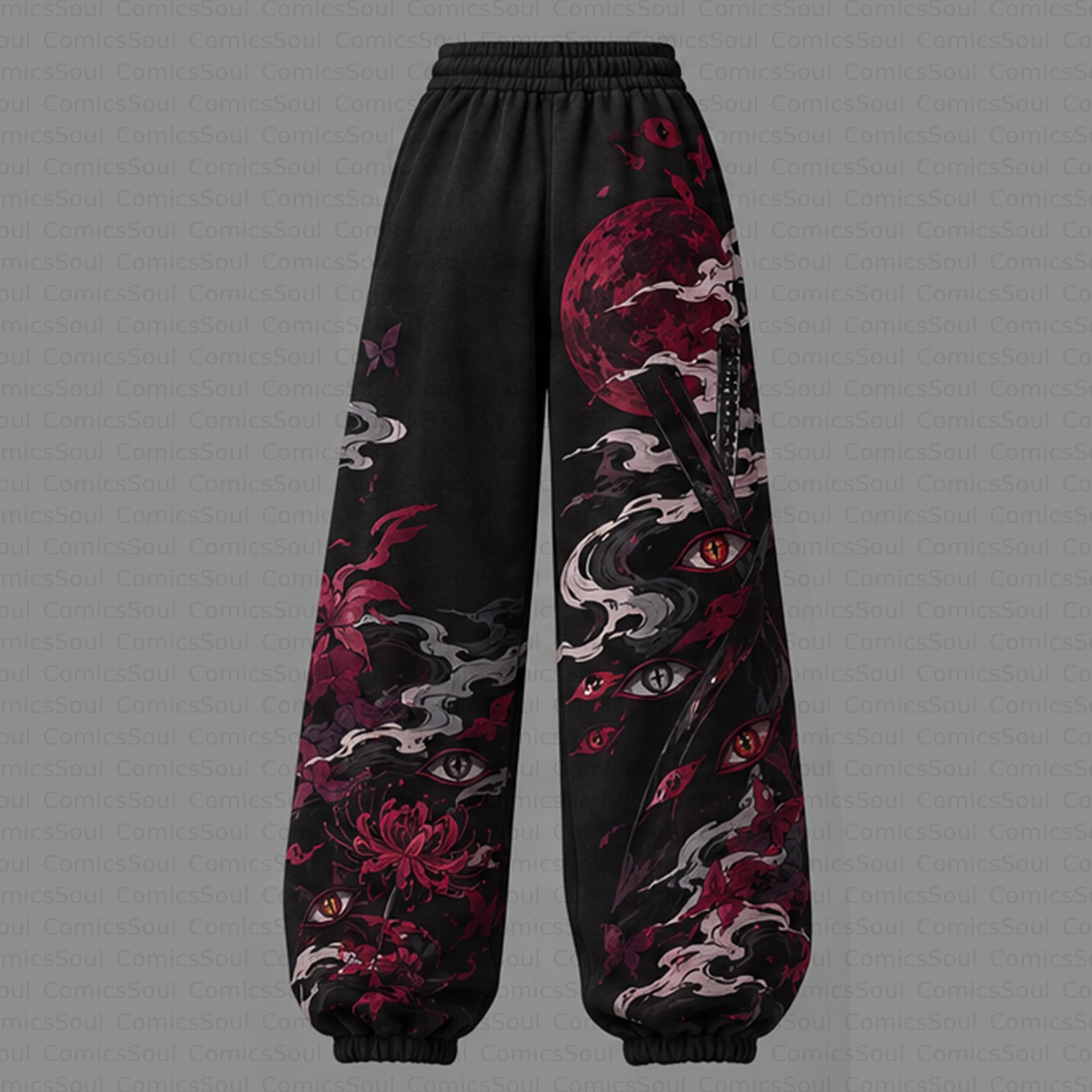 Demon Slayer Cropped Long Sleeve Hoodie & High Waist Jogger Pants Two Piece