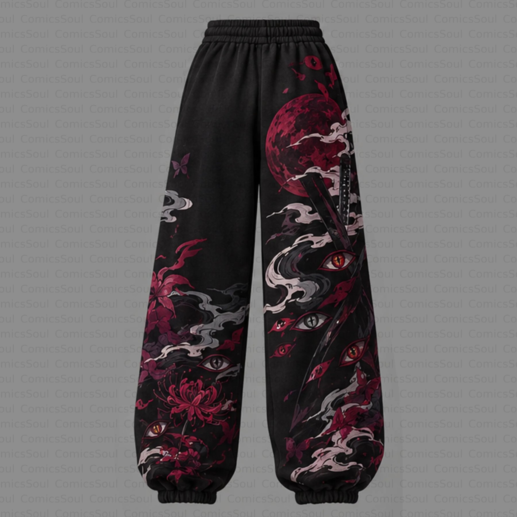 Demon Slayer Cropped Long Sleeve Hoodie & High Waist Jogger Pants Two Piece