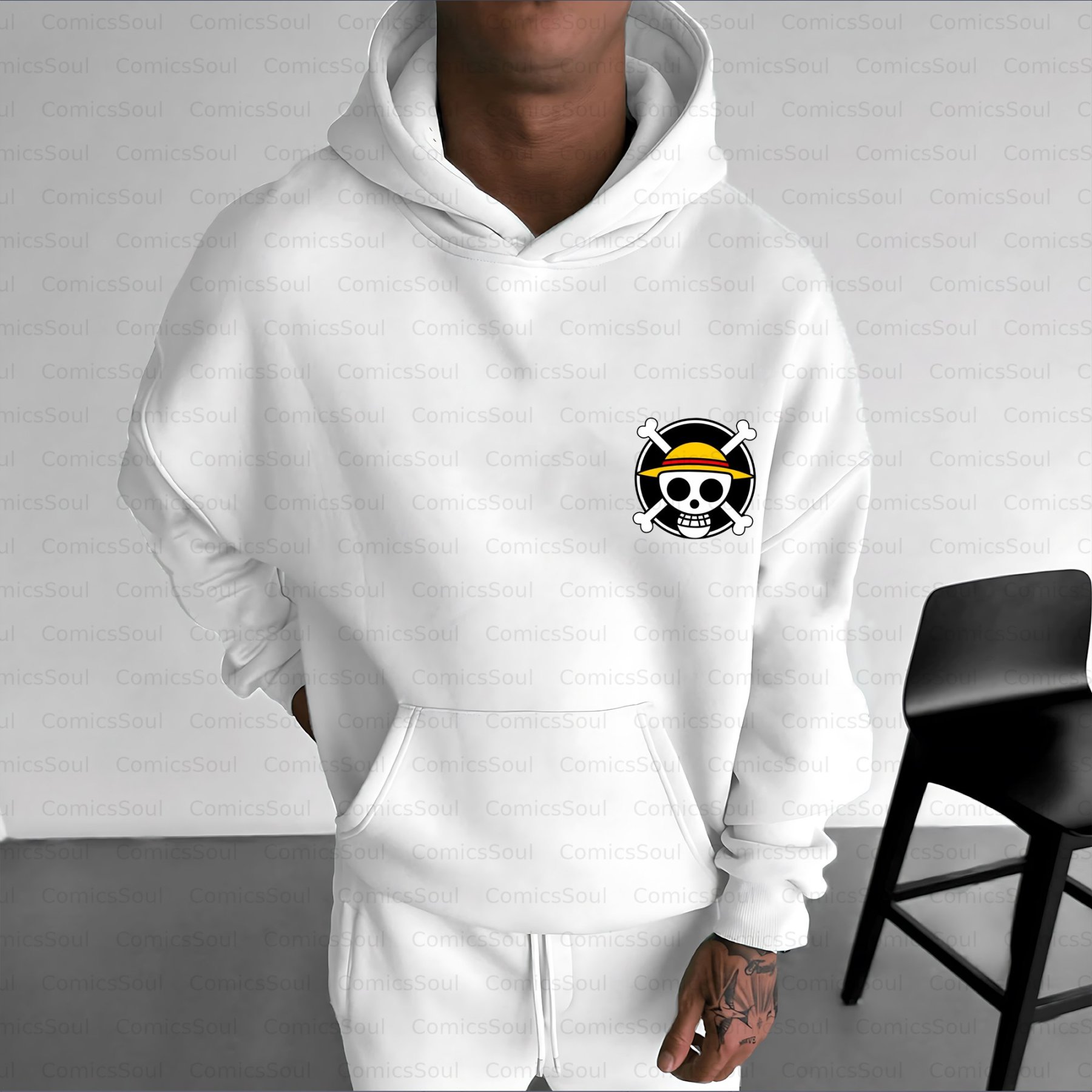 Plus Velvet Unisex Anime Graphic Streetwear Vintage Hoodie