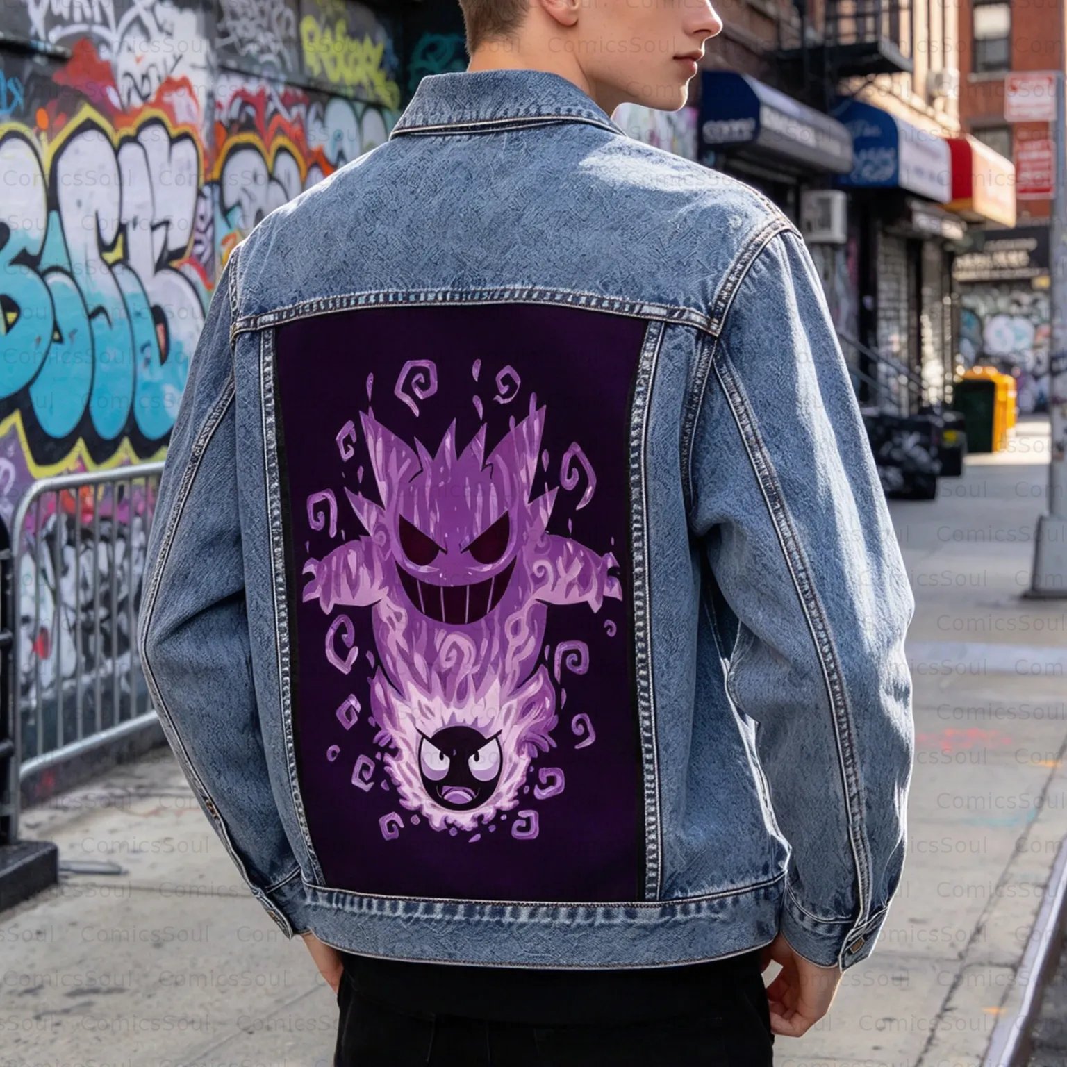 Pokémon Unisex Retro Anime Jacket - Velcro Back with Detachable Replaceable Panel