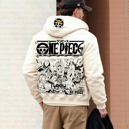 Unisex Graphic Streetwear Vintage Zipper Cardigan Plush Hoodie